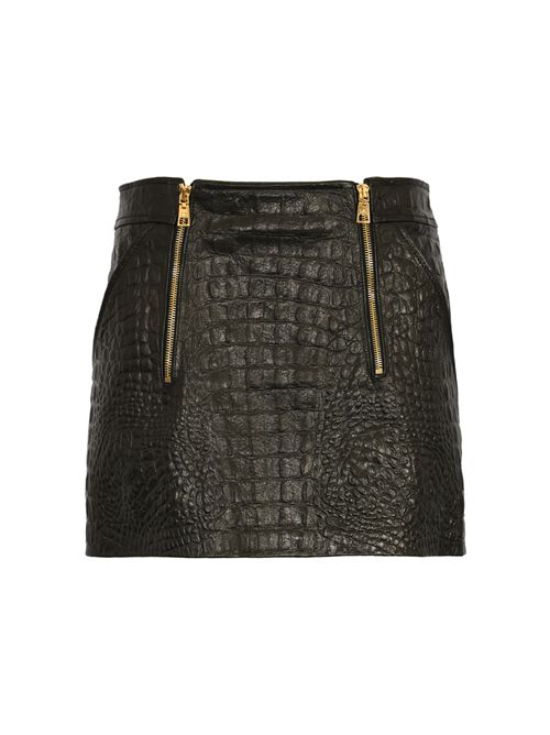 Mini gonna in pelle con stampa cocco Elisabetta Franchi | GP08Z58E2110